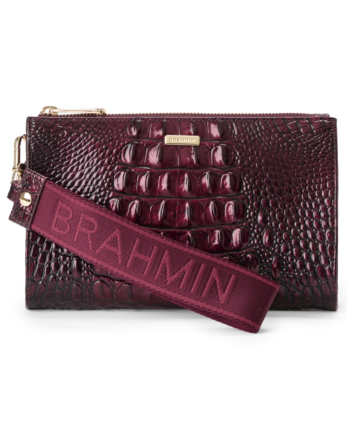 Brahmin Adia Melbourne Zipper Wristlet In Oxblood