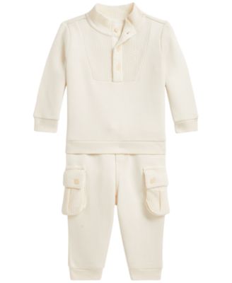 Baby Boys' Cotton-Blend Waffle-Knit Sweatshirt and Cargo Pants, 2-Piece Set