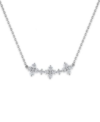 Lab-Grown Diamond Flower Necklace (1-1/2 ct. t.w.) in 14k White Gold