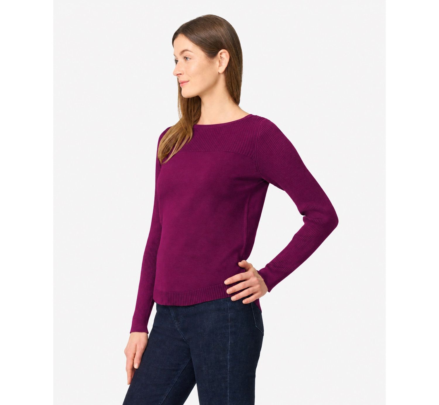 Women's Boat Neck Long-Sleeve Sweater