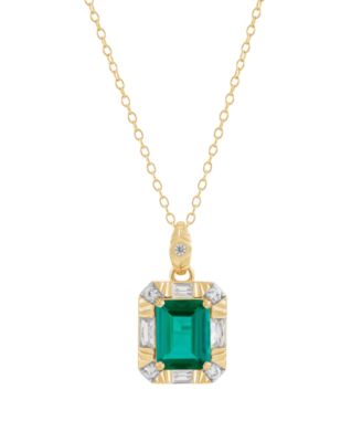 Sapphire (2-7/8 ct. t.w.) & White Sapphire (1/2 ct. t.w.) Pendant Necklace in Sterling Silver, (Also in Emerald & Ruby)