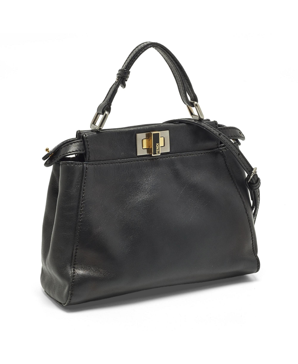Pre-Owned Fendi Women's Peekaboo Mini Leather Top Handle Bag
