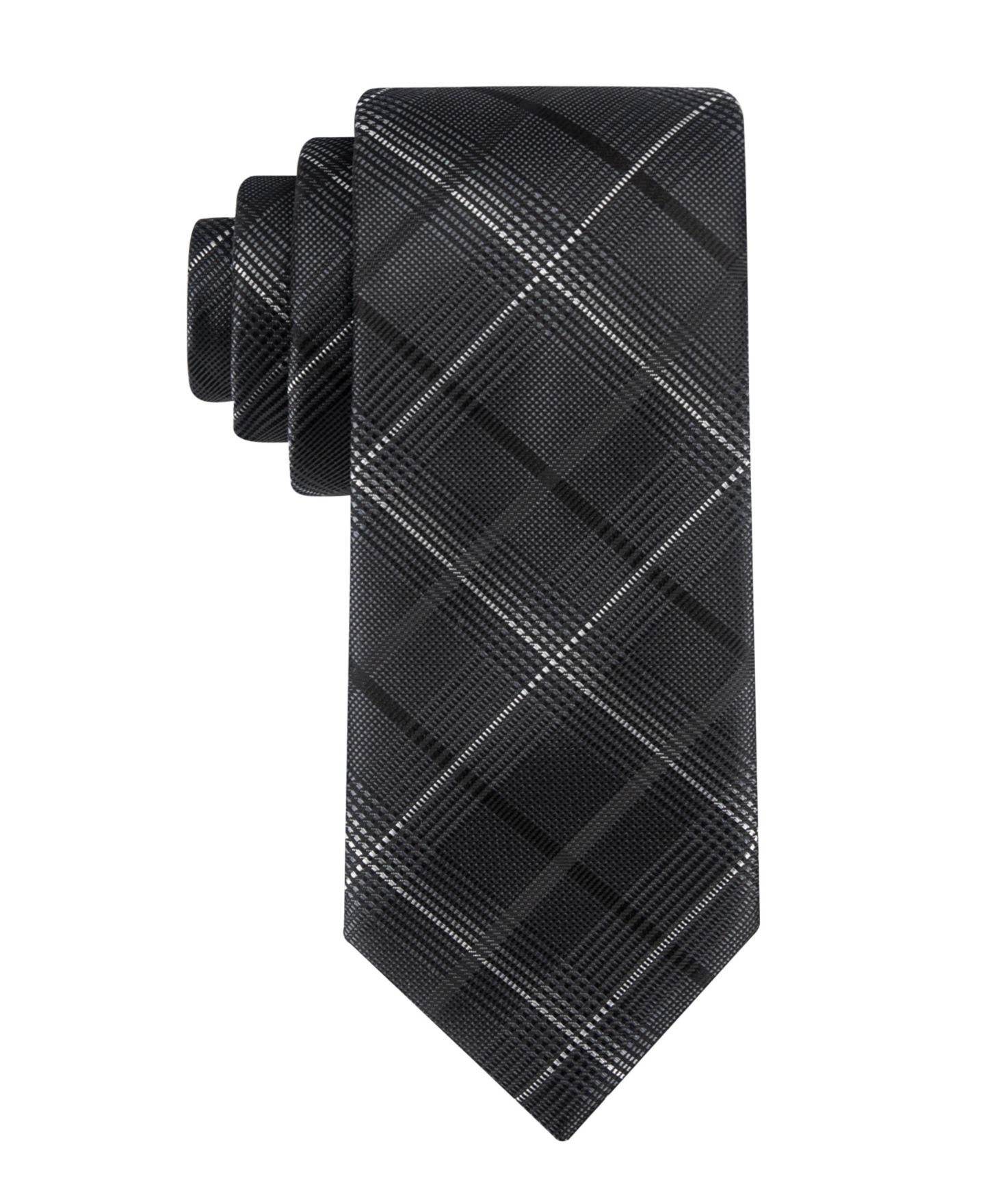 Мужской галстук Tommy Hilfiger Bellaire Plaid Tie, цвет: Чёрный — фото 1