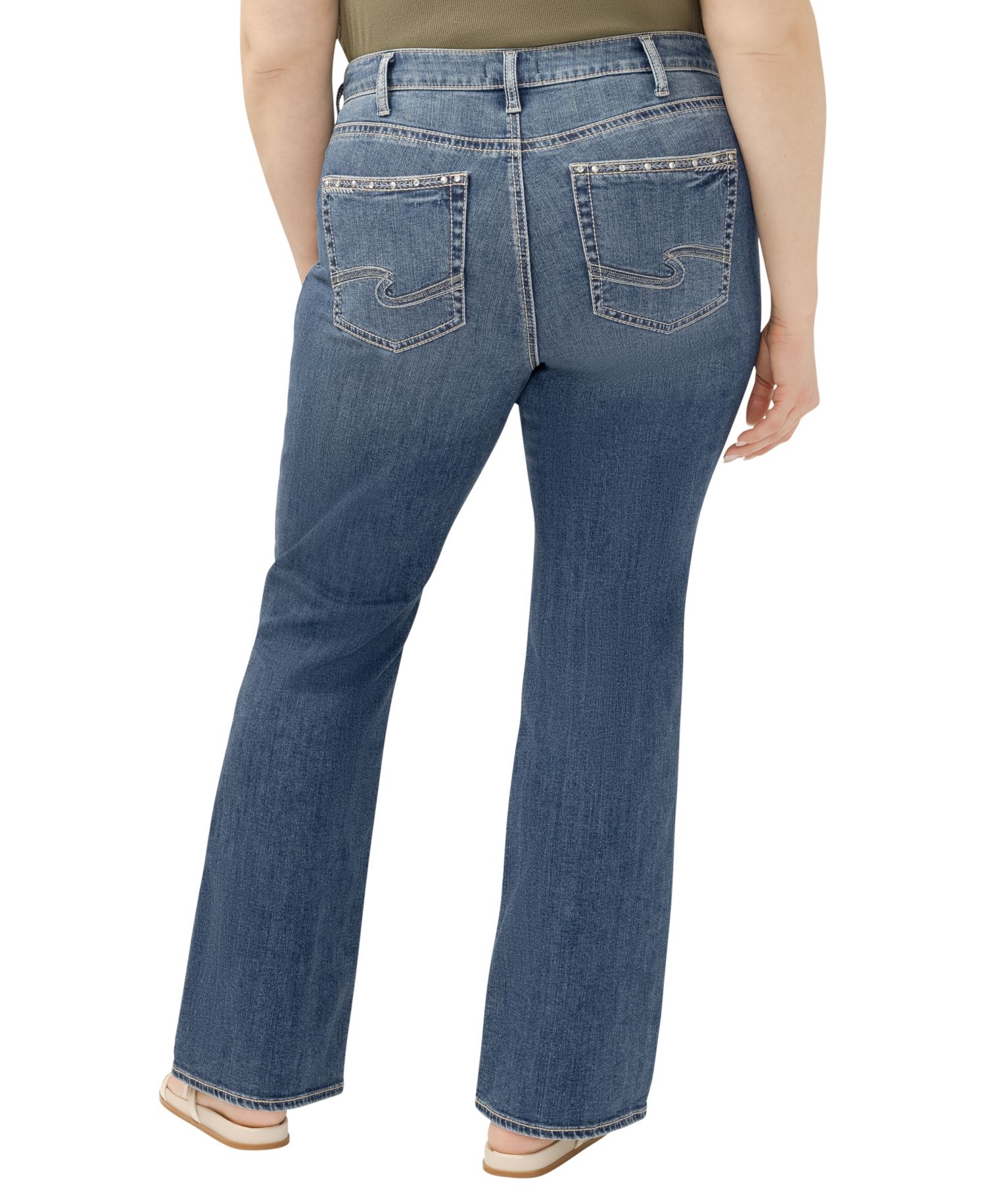 Plus Size Avery High-Waisted Studded Bootcut Denim Jeans
