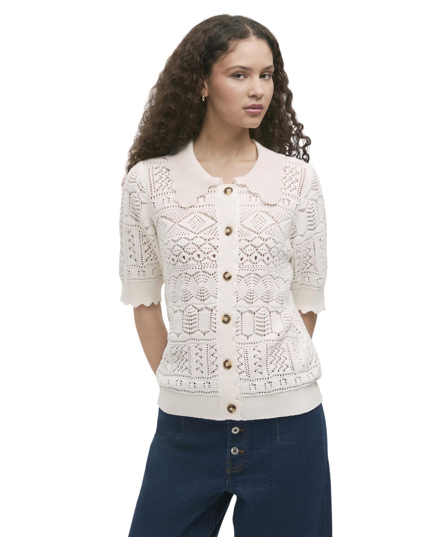 Women's Marlowe Short-Sleeve Crochet Cardigan