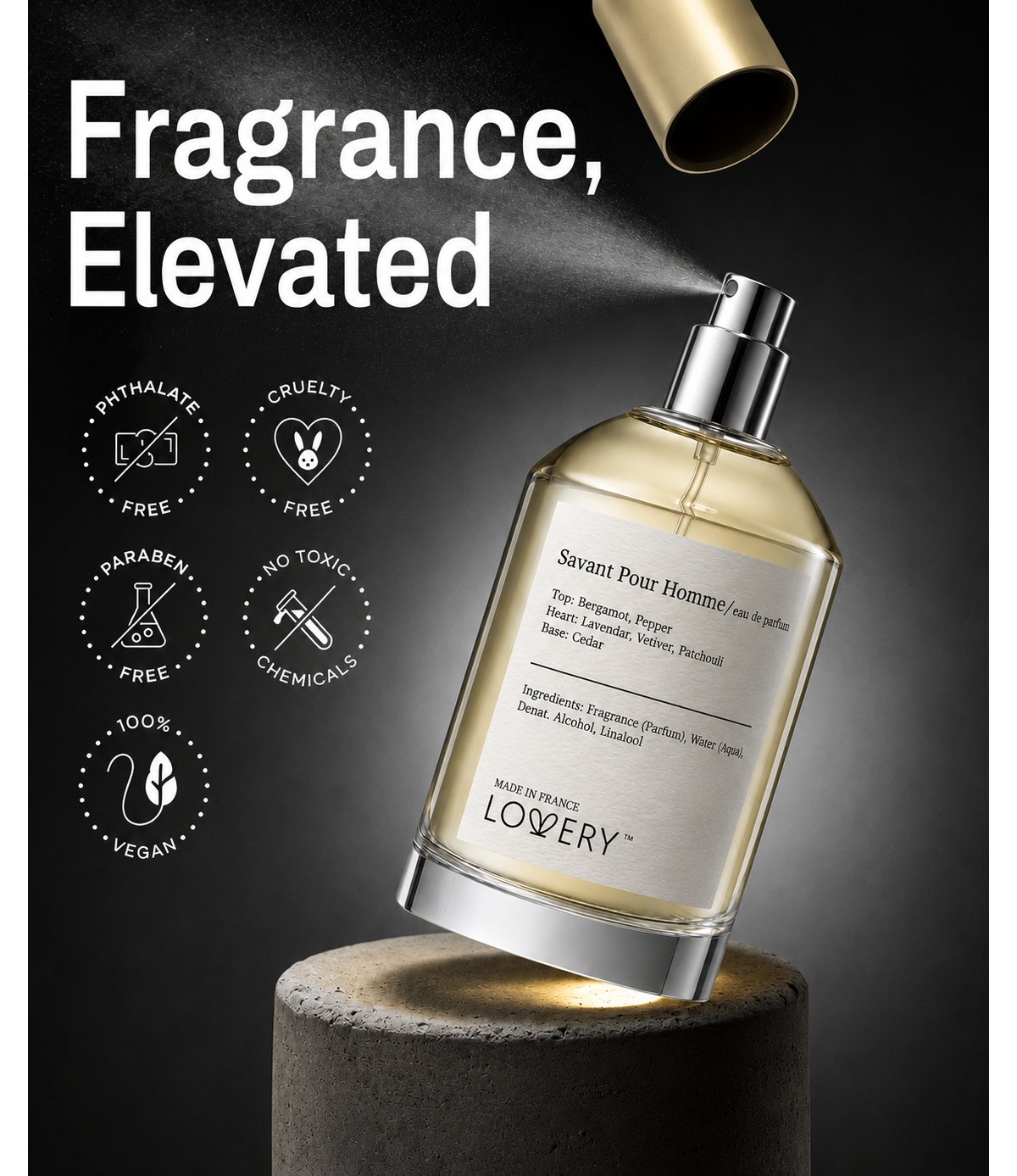 Lovery Savant Pour Homme Eau de Parfum 3pc Gift Set - 3.4fl oz Mens Perfume Gift Set with Mini Perfume and Free Gift Sample