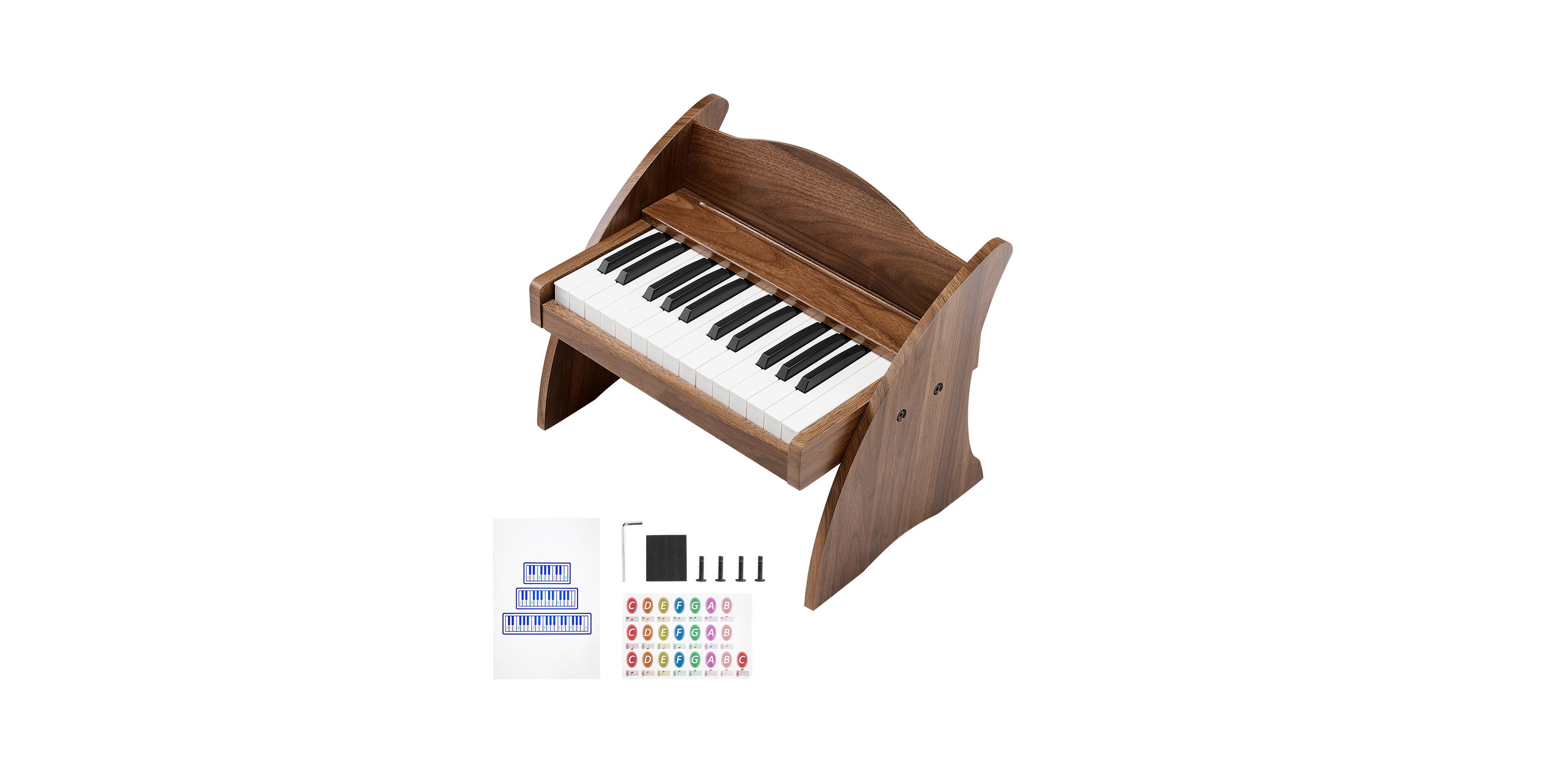 Sugift 25-Key Wooden Dual-Power Digital Piano Keyboard, Ages 2+