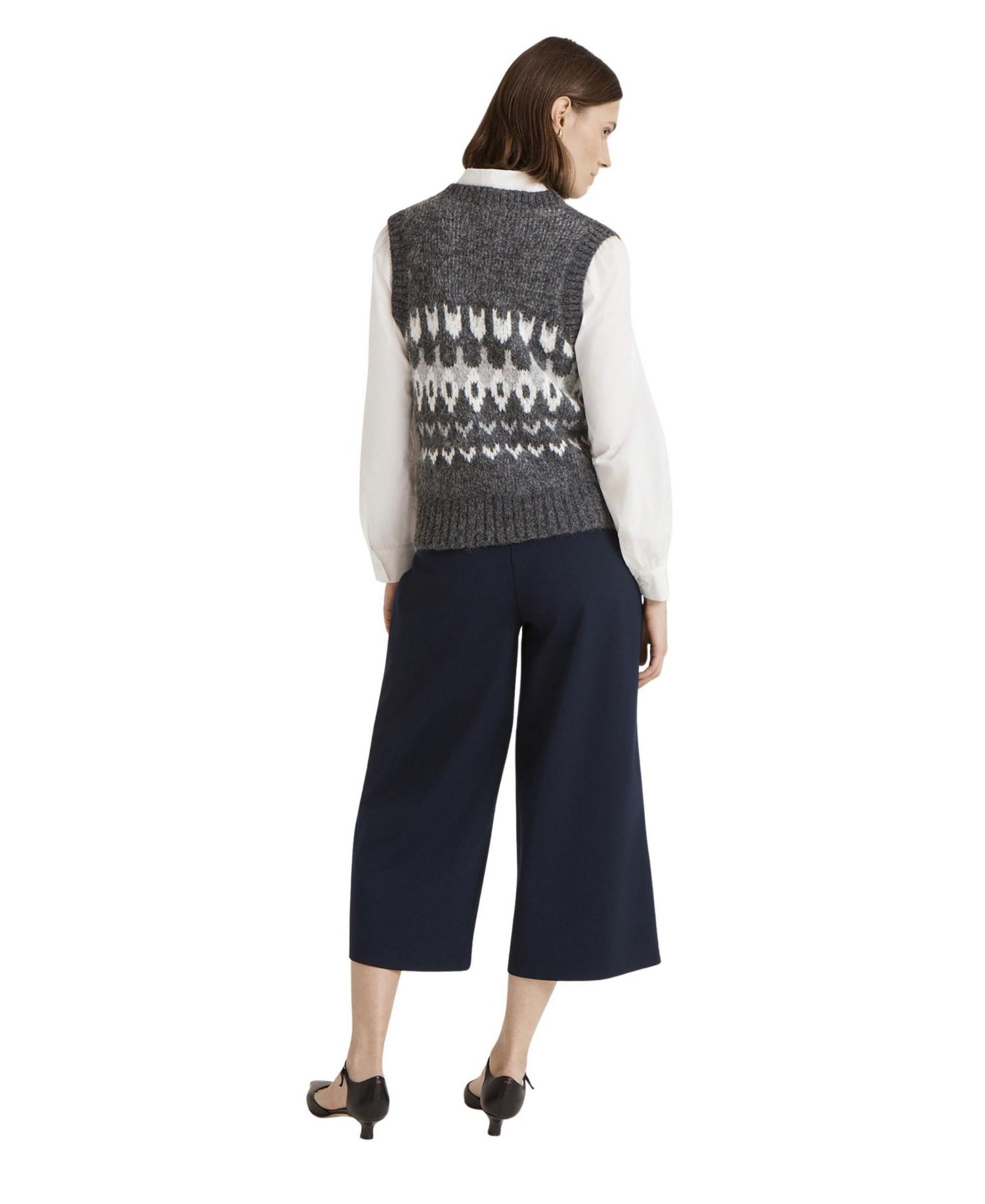 Women's Courtney Fair Isle V-Neck Sleeveless Sweater Vest