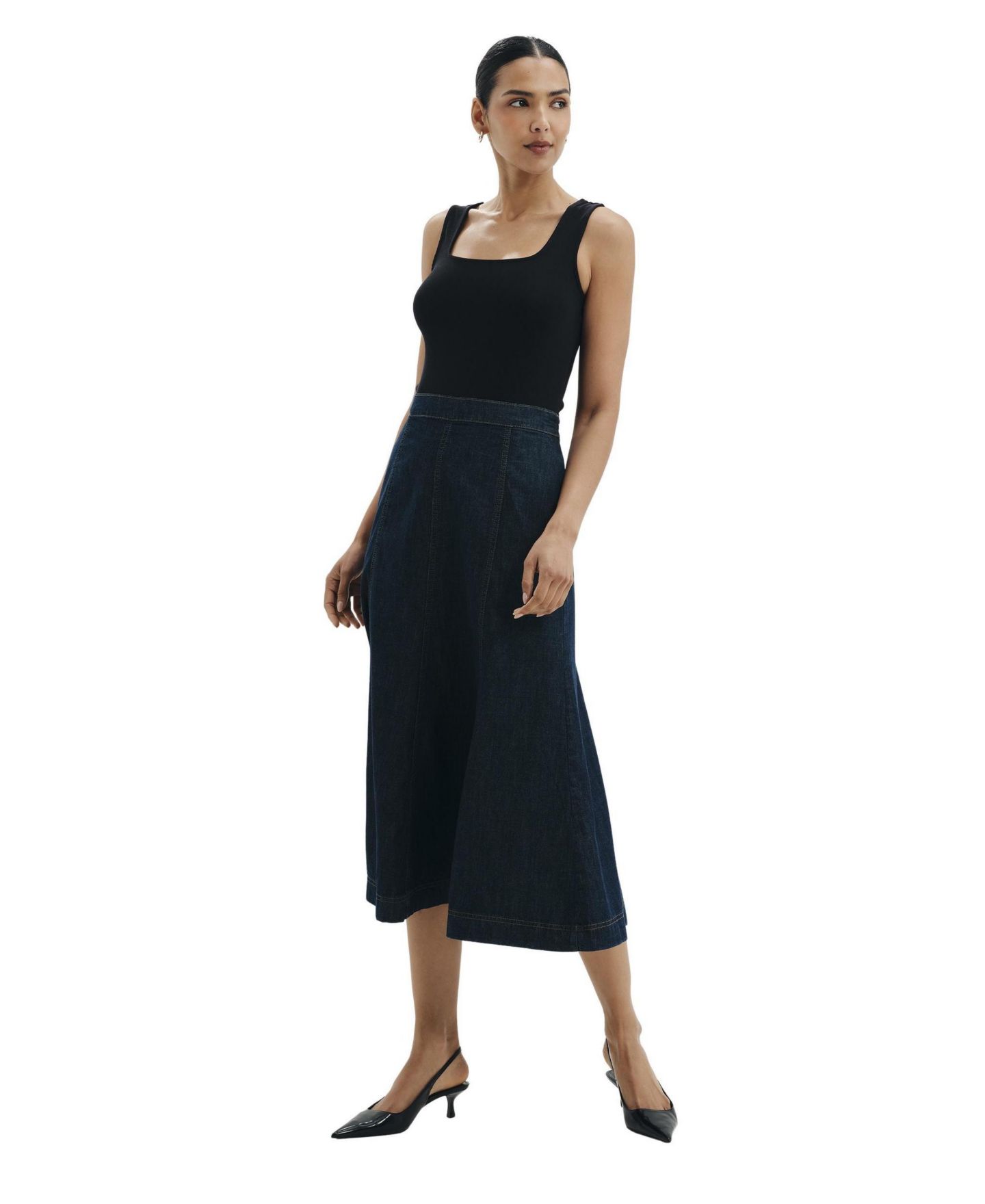 Женская юбка Finery London Dana Denim Midi A-Line, цвет: Индиго — фото 2
