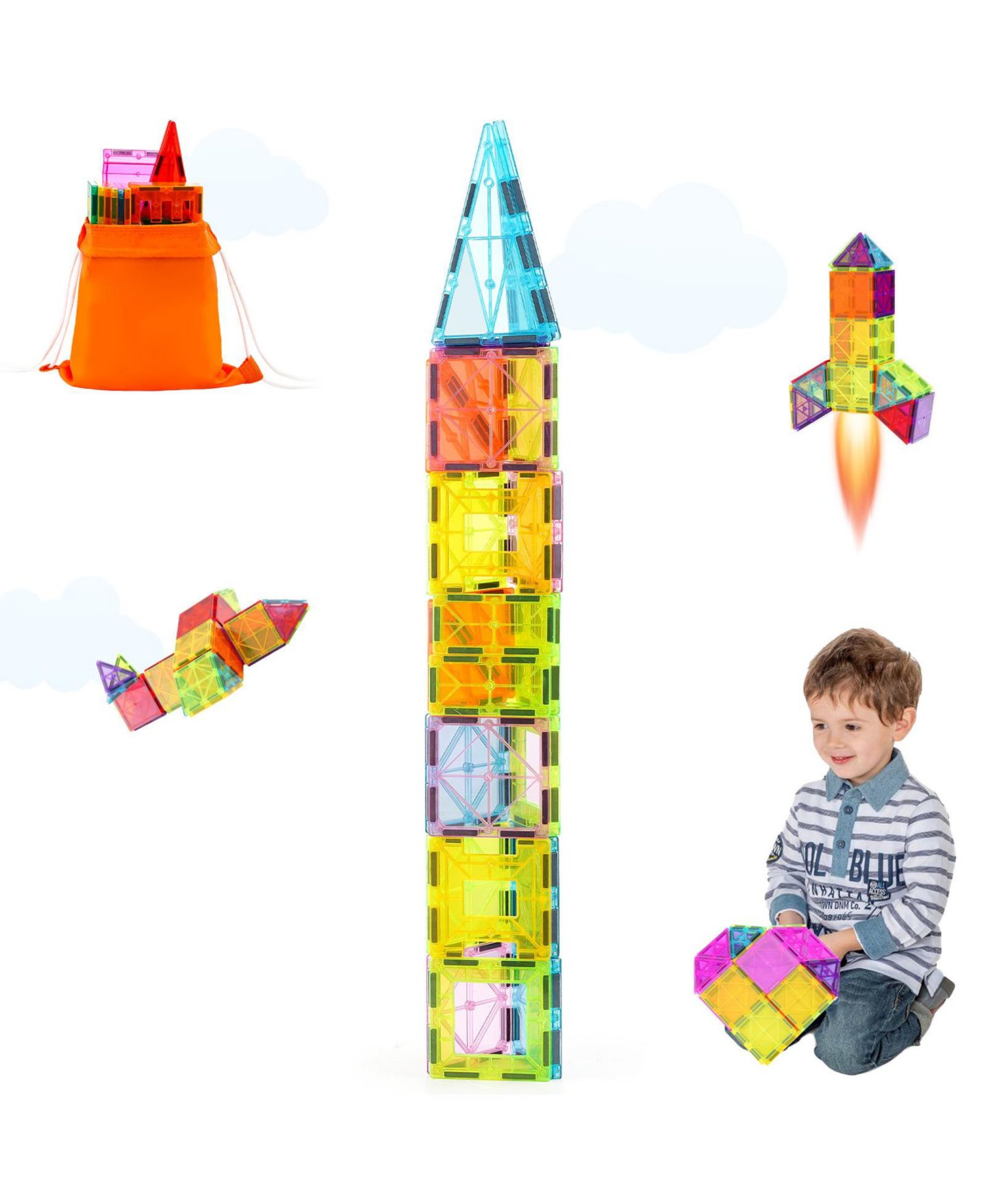 Детский конструктор SUGIFT Magnetic Building Tiles 32-Piece Building Set, Ages 3+, цвет: Open Miscellaneous — фото 2