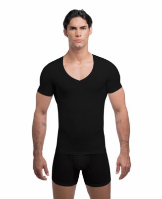 Men's Compression Slim-Fit Deep V-Neck Cotton-Blend T-Shirt