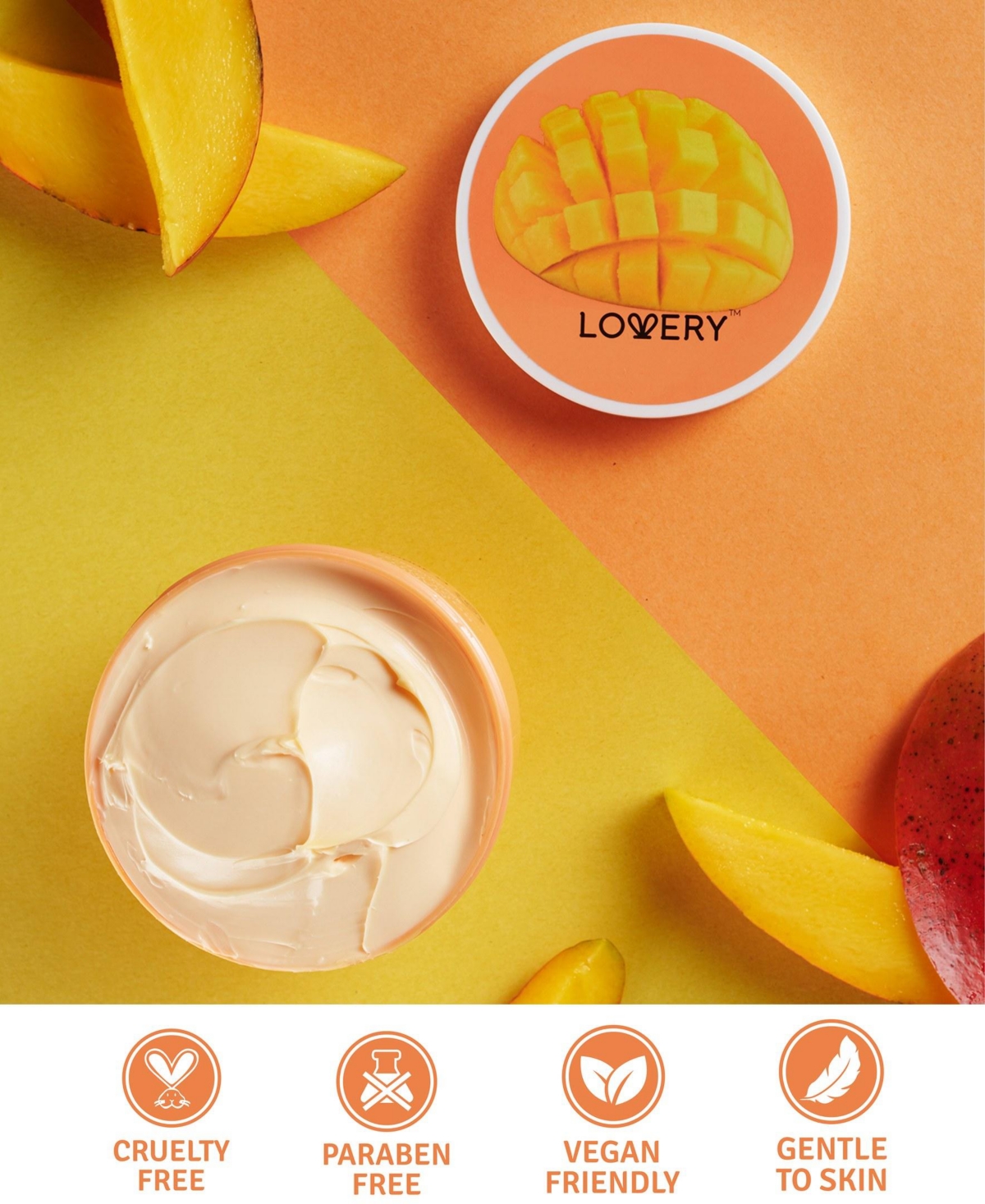 Lovery 12 Ounce Mango Body Butter, Bath and Body Care Set