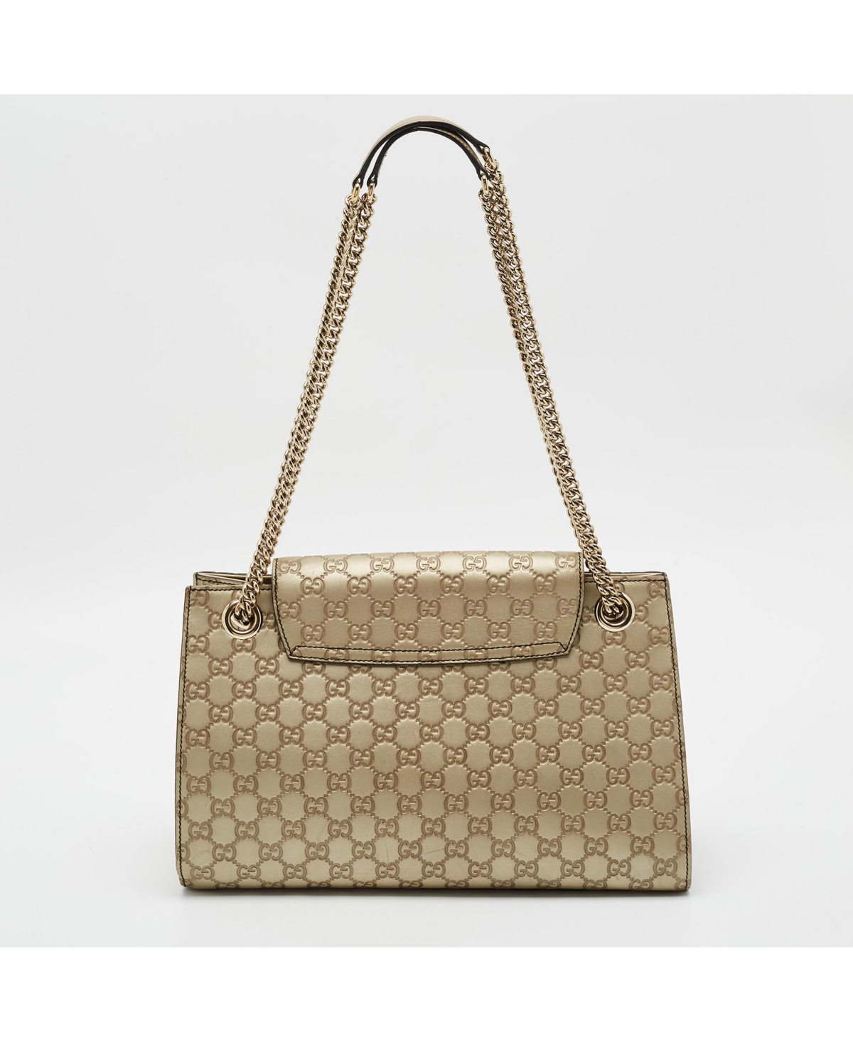 Pre-Owned Gucci Women's Emily Large Gucci Sima Leather Chain Shoulder Bag