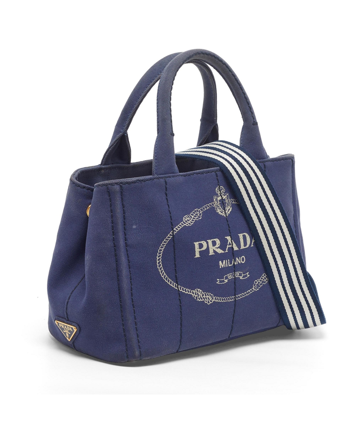 Pre-Owned Prada Women's Canapa Small Logo Denim Tote Bag