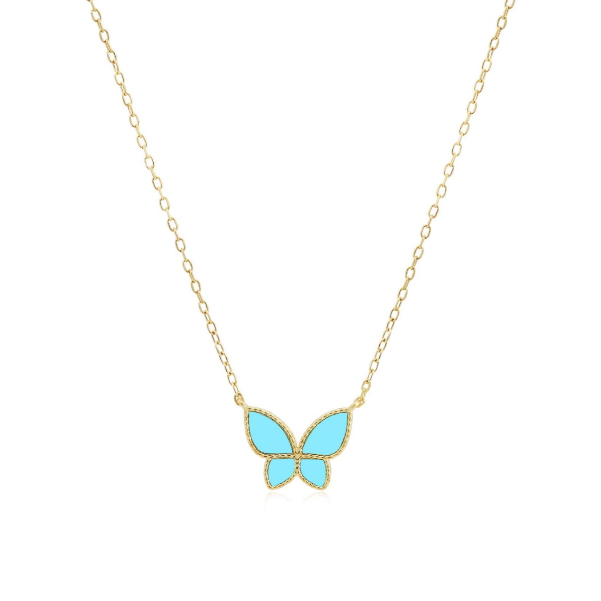 The Lovery Turquoise Butterfly Necklace 14K Gold-Plated Sterling Silver - Turquoise
