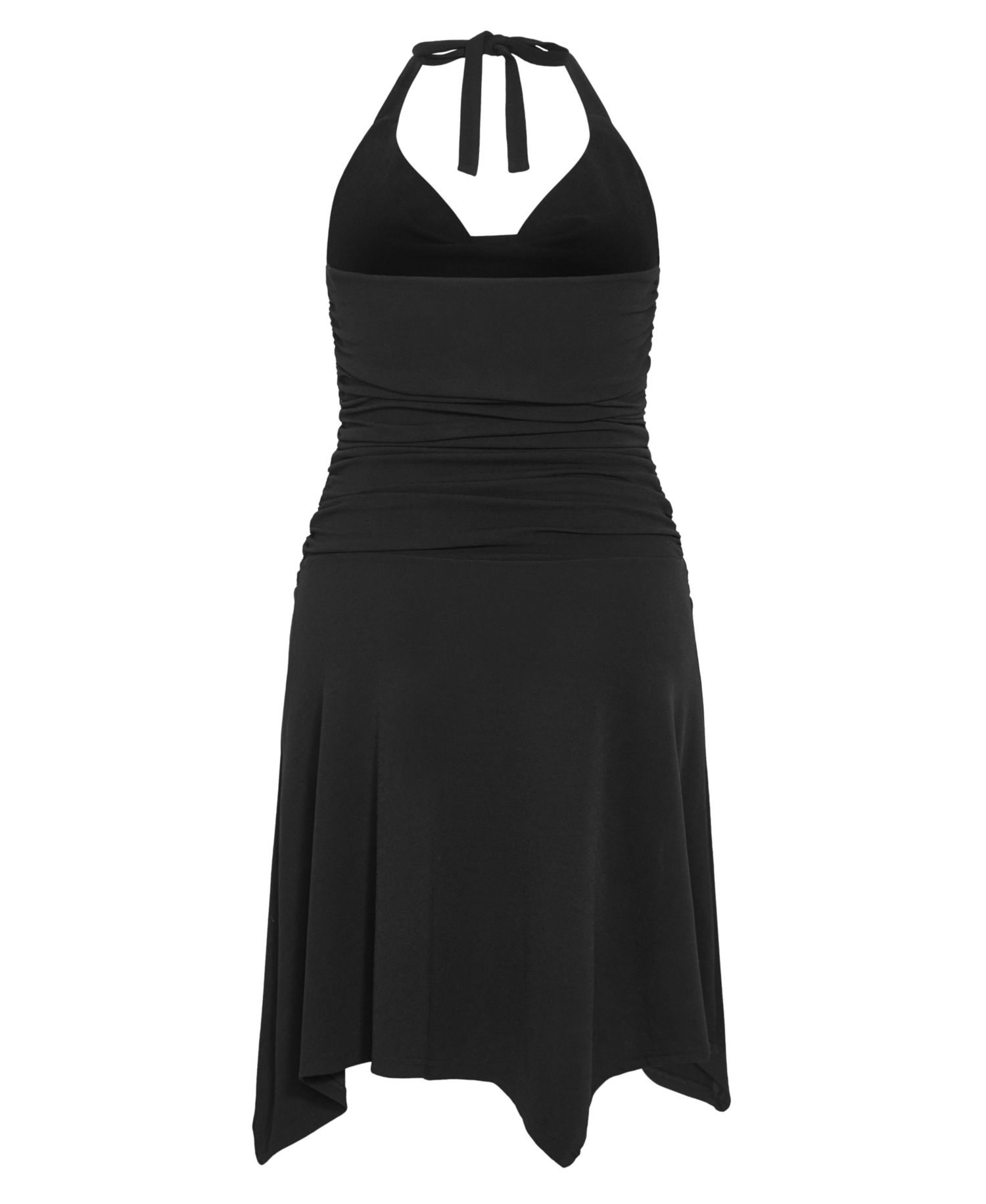 Plus Size Amber Halter Asymmetrical Mini Dress