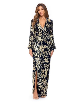 Women's Floral Long-Sleeve Gown