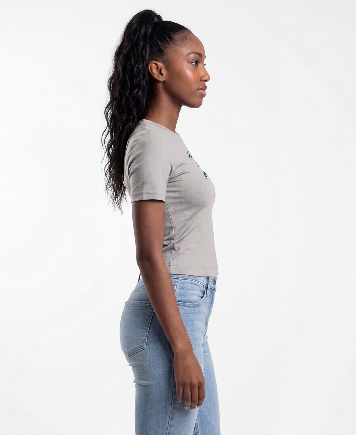 Champion Women's Chicago Cubs Fitted Cropped T-Shirt