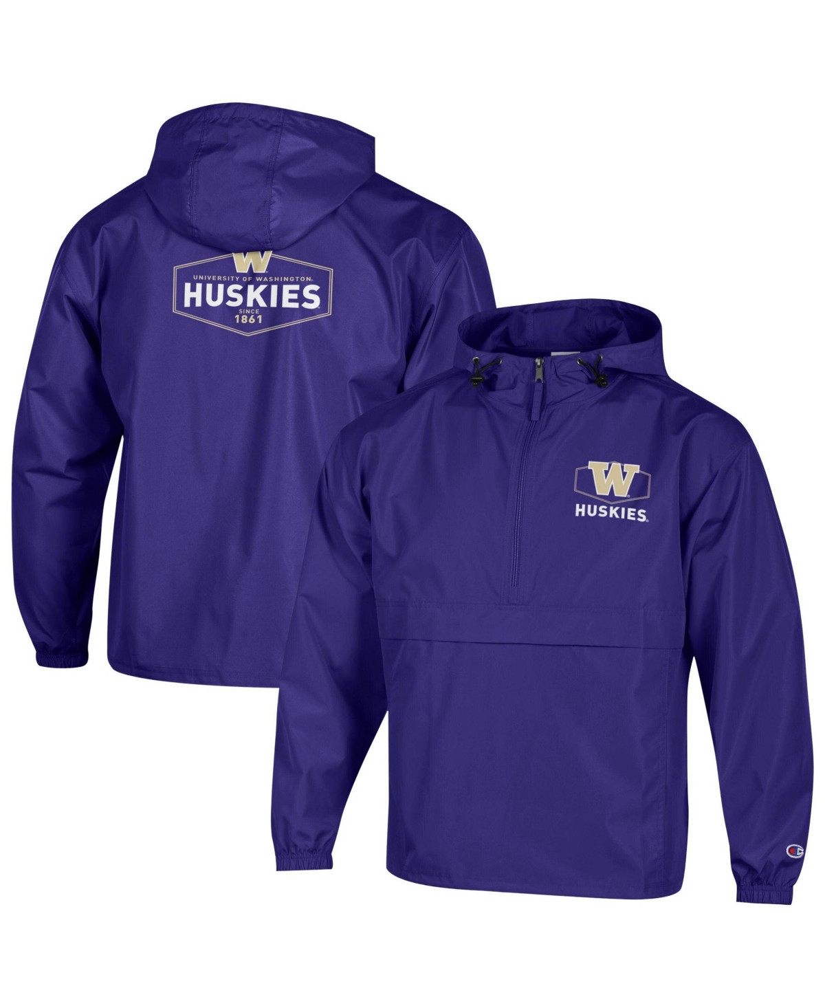 Champion Men's Purple Washington Huskies Delay Packable Half-Zip Jacket