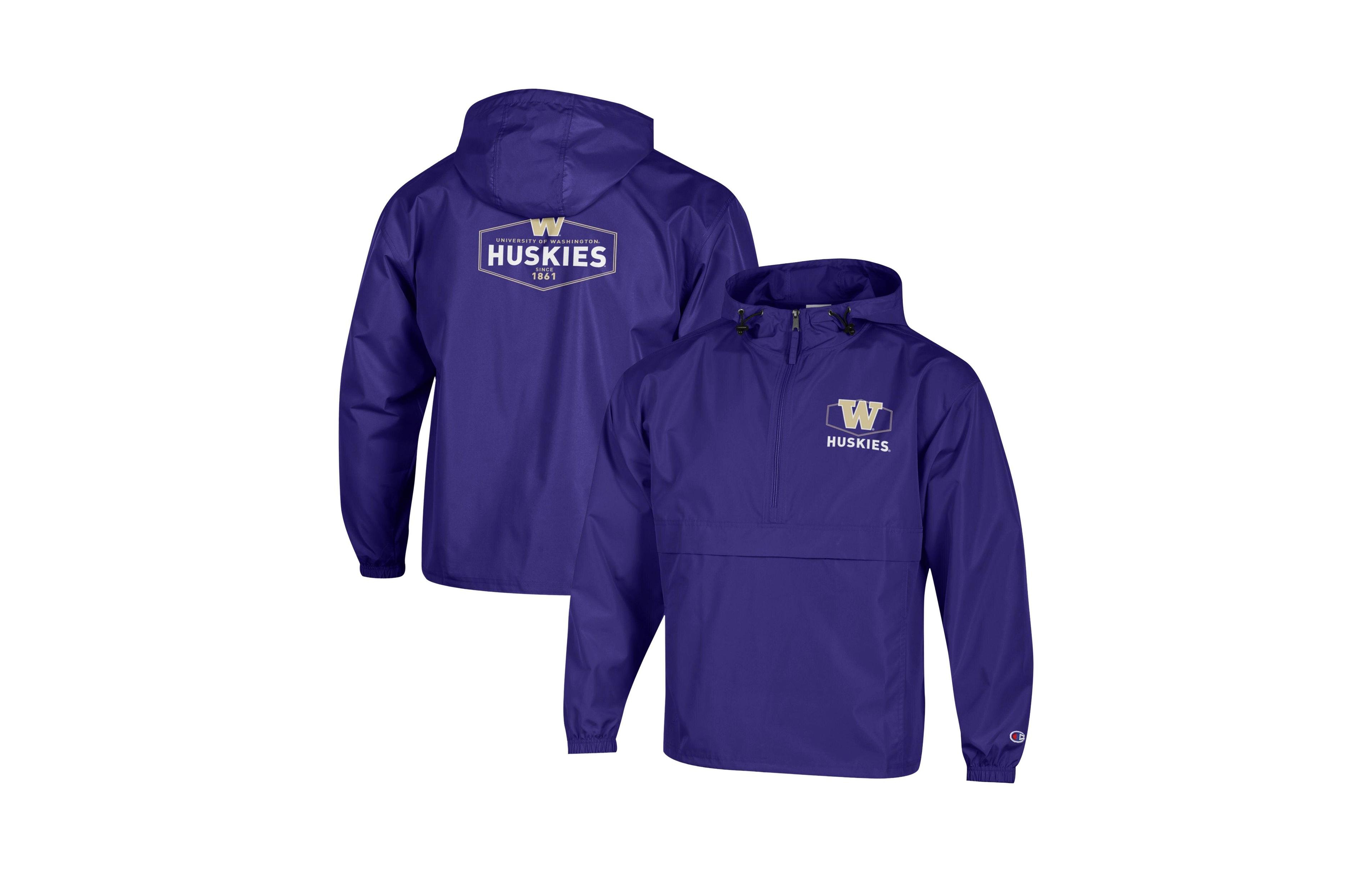 Champion Men's Purple Washington Huskies Delay Packable Half-Zip Jacket