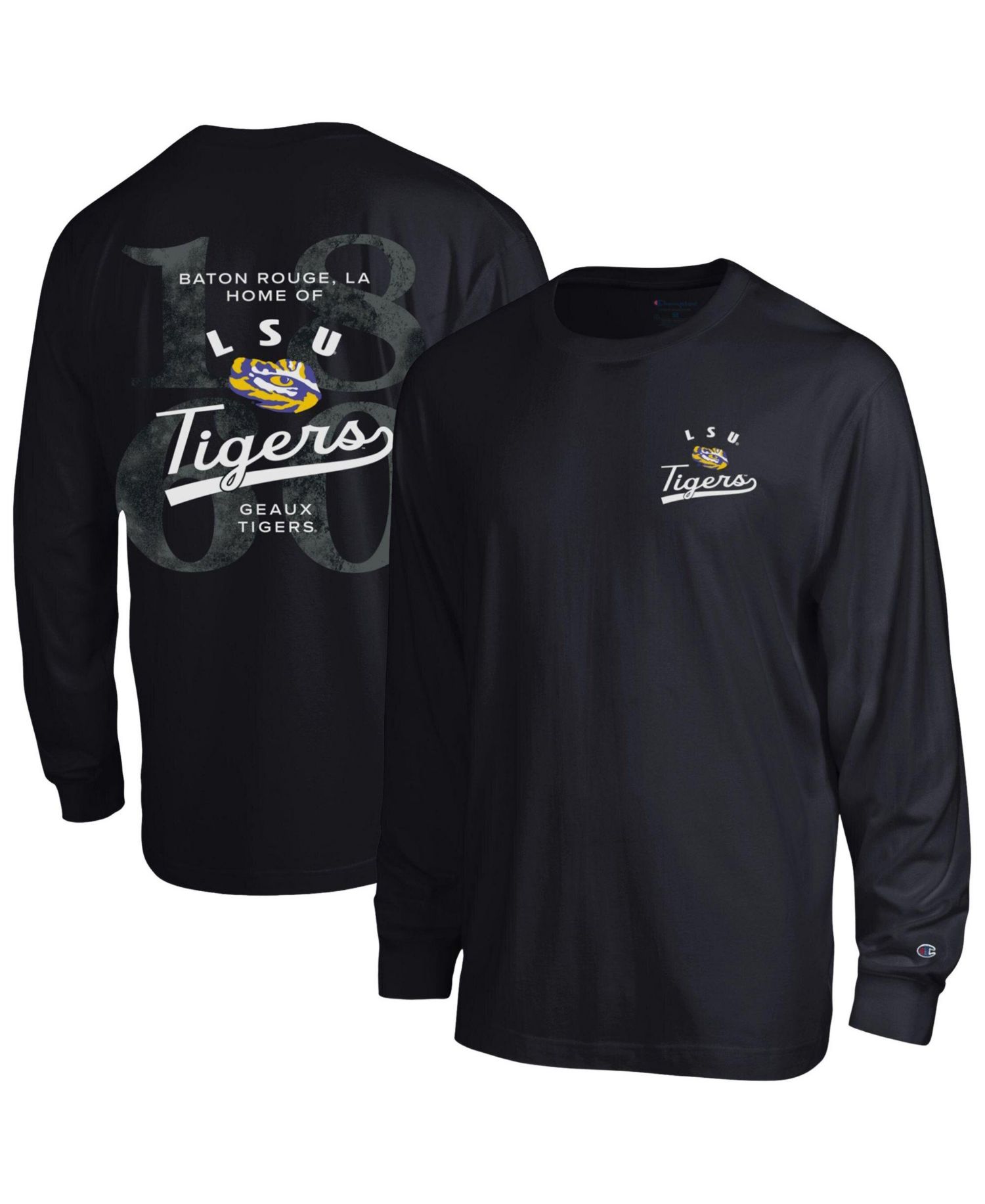 Men's Black LSU Tigers Laminated All-Star Long Sleeve T-Shirt
