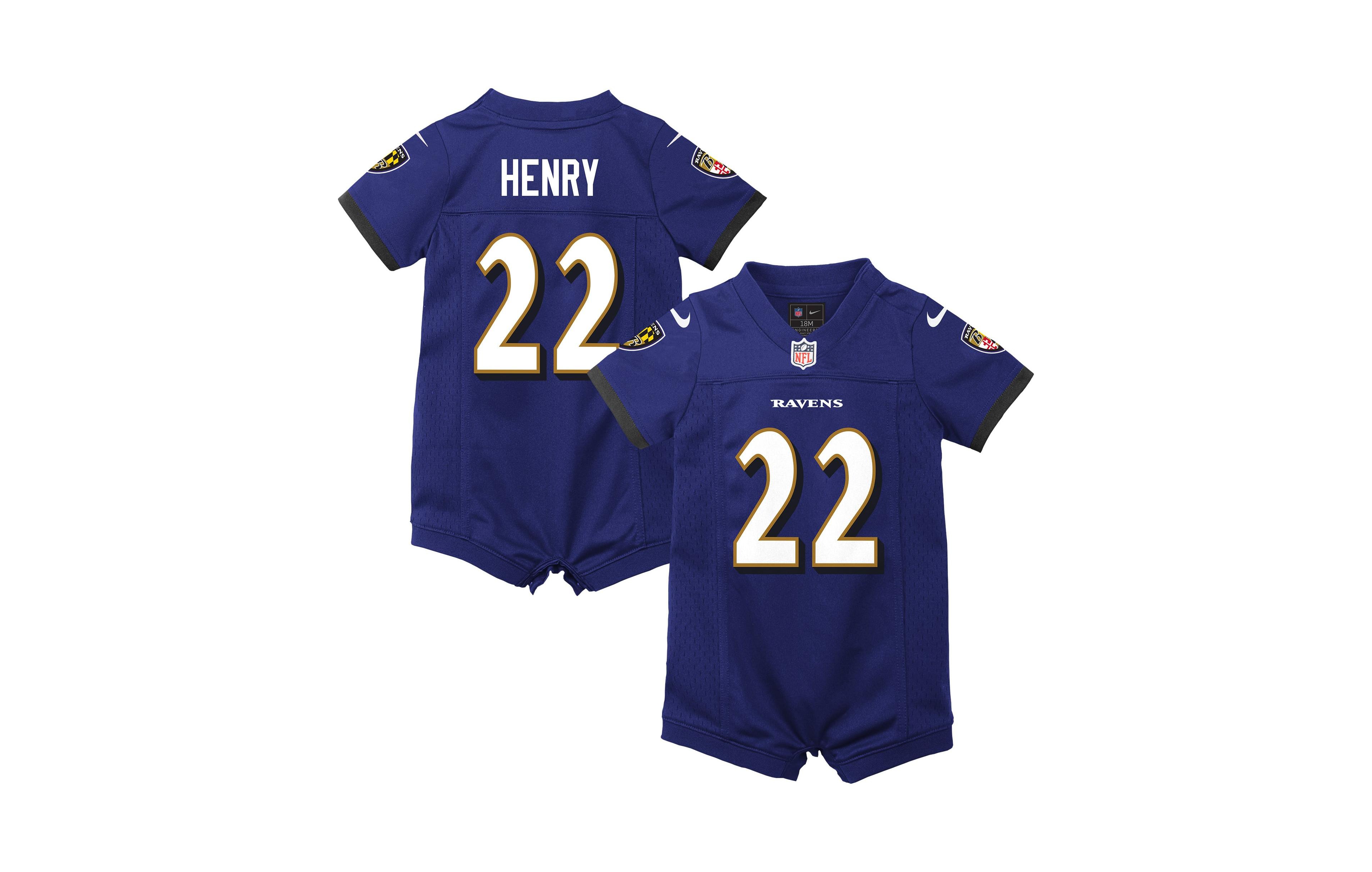 Nike Baby Boys' and Girls' Derrick Henry Baltimore Ravens Game Jersey Short-Sleeve Romper