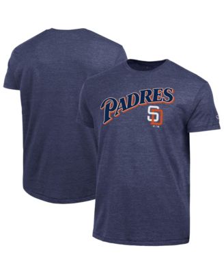 Men's Navy San Diego Padres Cooperstown Wordmark Lockup Tri-Blend T-Shirt