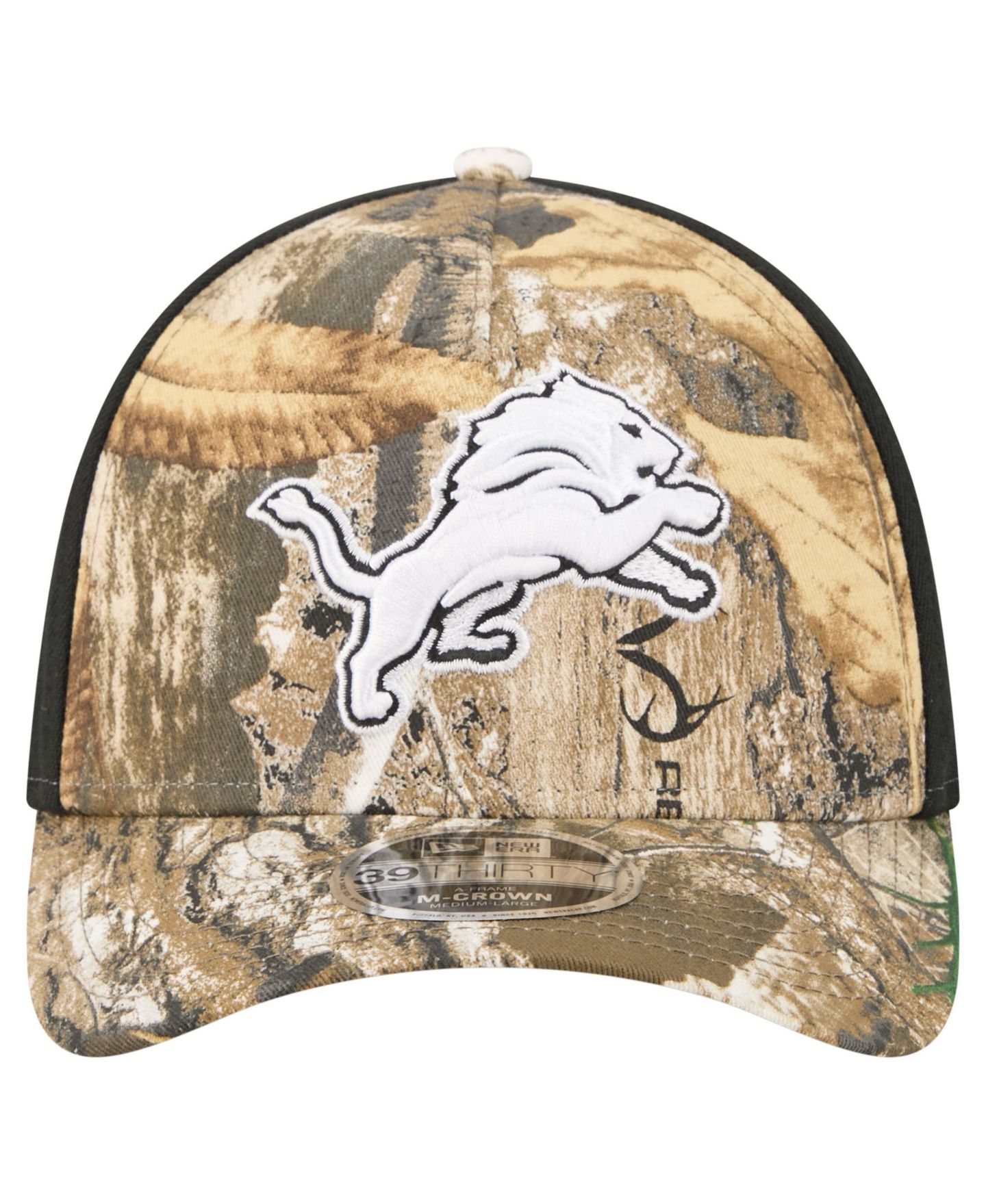 Мужская кепка New Era Detroit Lions Real Tree 39THIRTY Stretch Fit — фото 7