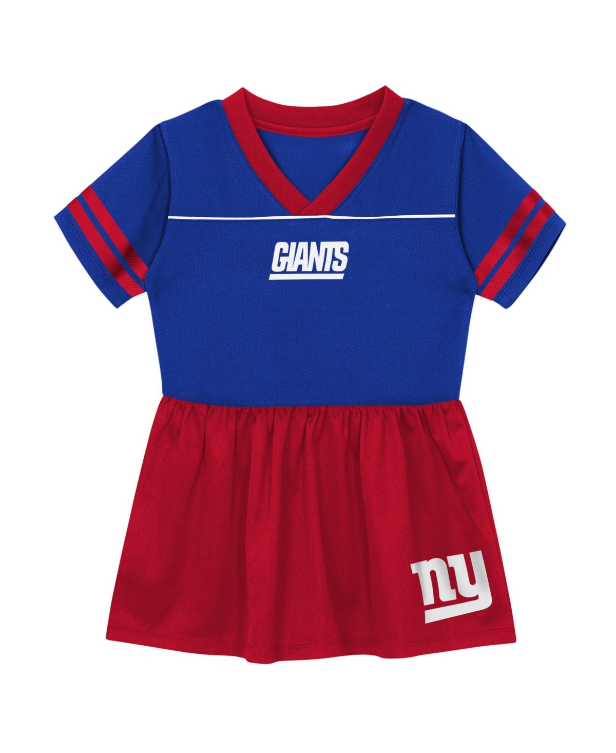 Outerstuff Toddler Girls' 2T-5T New York Giants V-Neck Short-Sleeve Fit & Flare Jersey Dress
