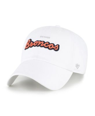 Women's White Denver Broncos Trendy Script Clean Up Adjustable Hat