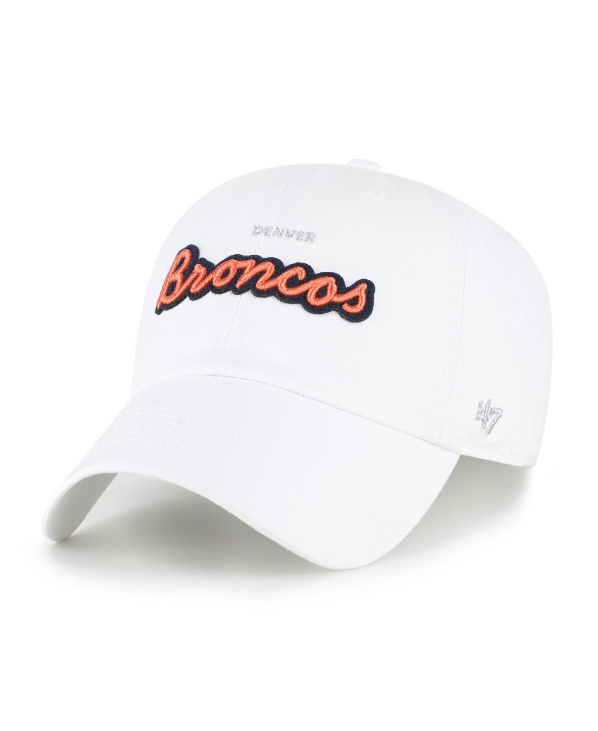'47 Brand Women's White Denver Broncos Trendy Script Clean Up Adjustable Hat - White