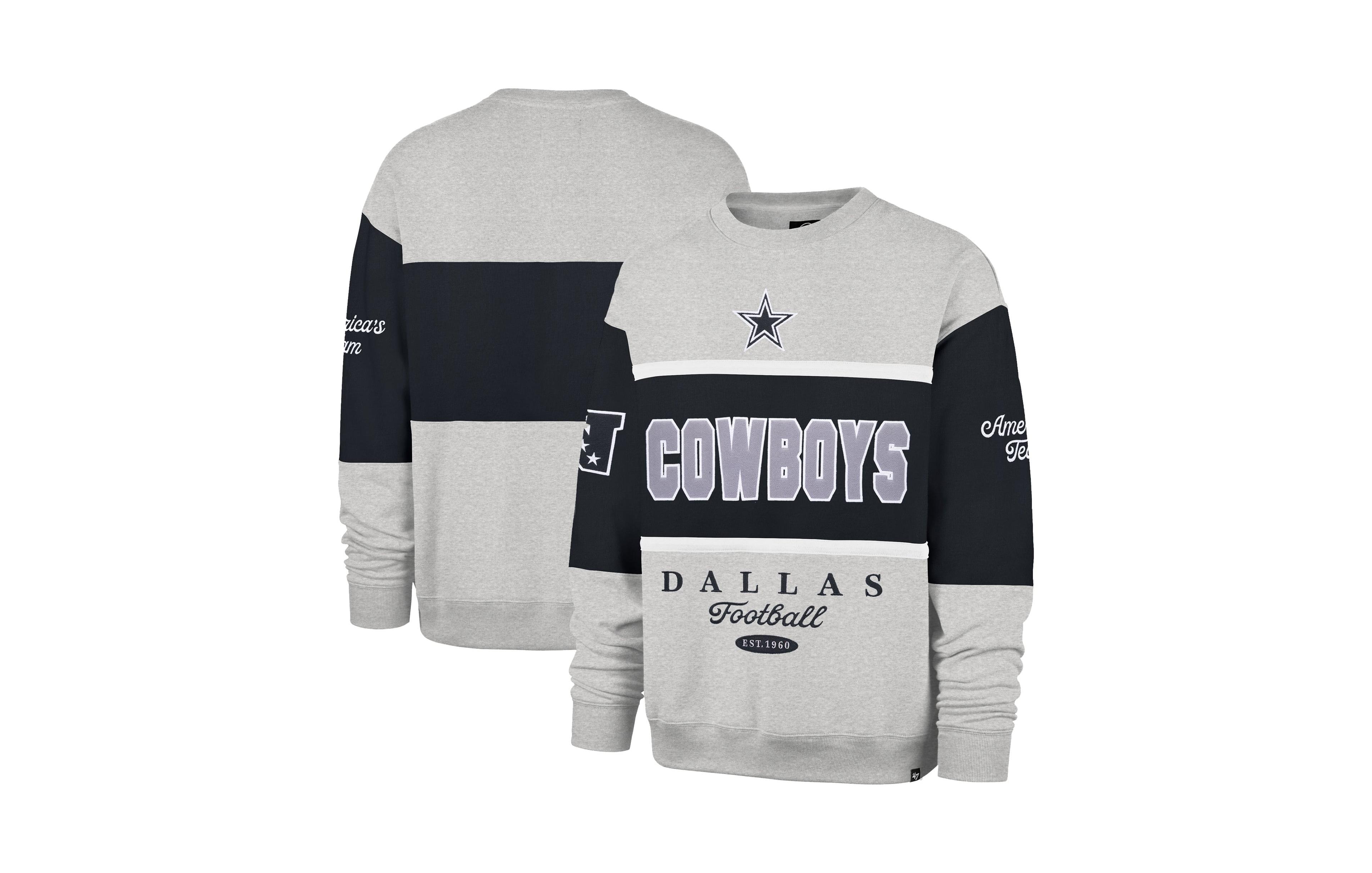 '47 Brand Men's Dallas Cowboys Blockfield Maximalist Oversized Color-Block Crewneck Sweatshirt