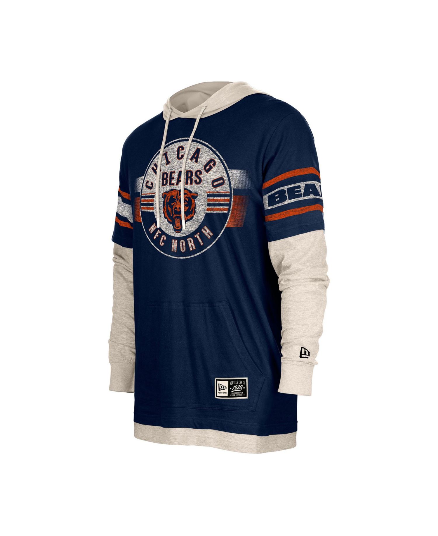 Men's Chicago Bears Twofer Layered Hooded Long-Sleeve T-Shirt