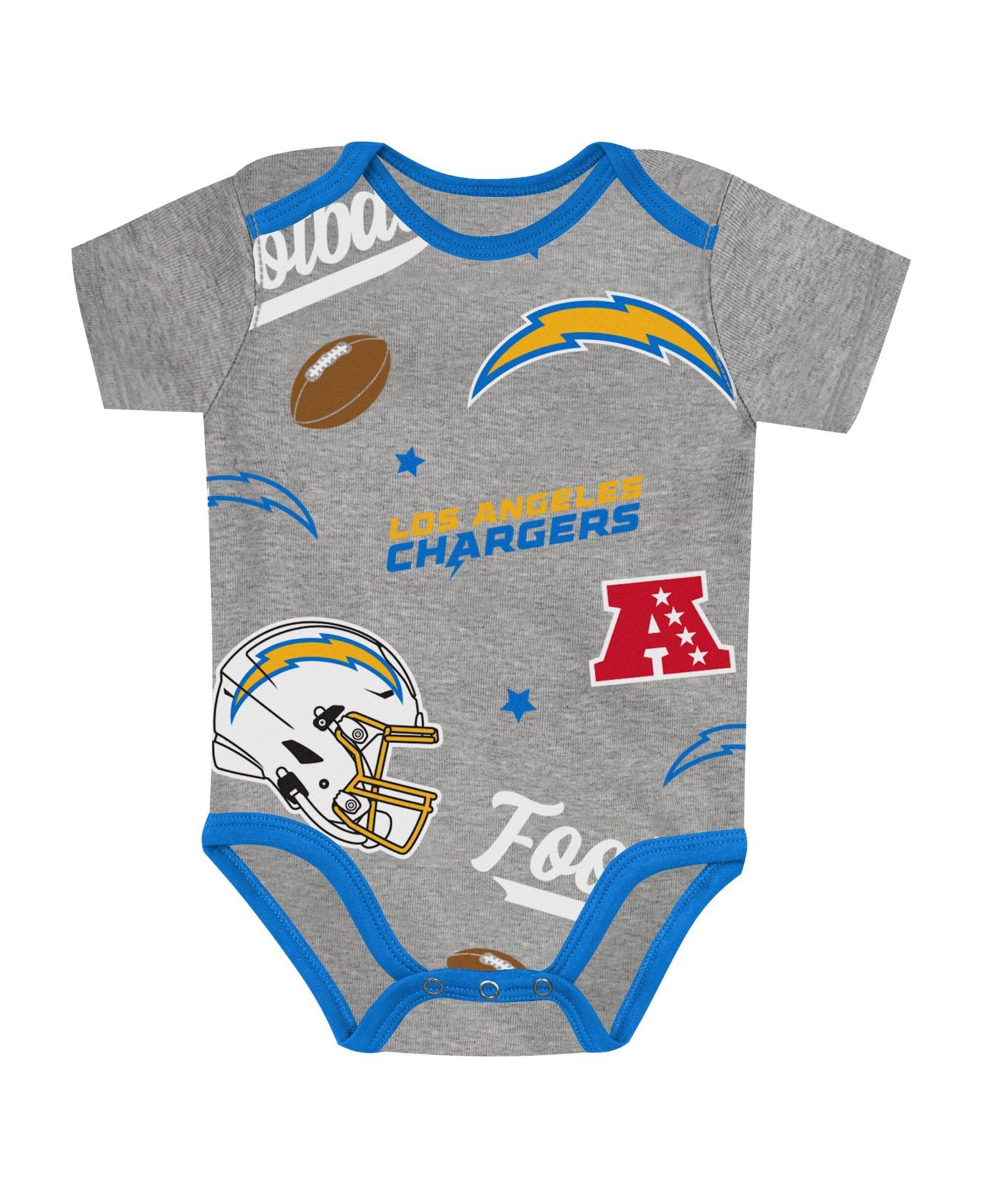 Baby Boys' and Girls' Los Angeles Chargers First Round Pick Short-Sleeve 3-Piece Bodysuit Set