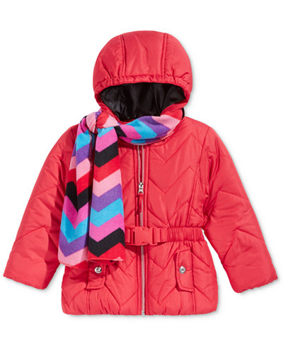 S. Rothschild 2-Pc. Quilted Puffer Jacket & Scarf Set, Toddler Girls (2T-4T) & Little Girls (2-6X)