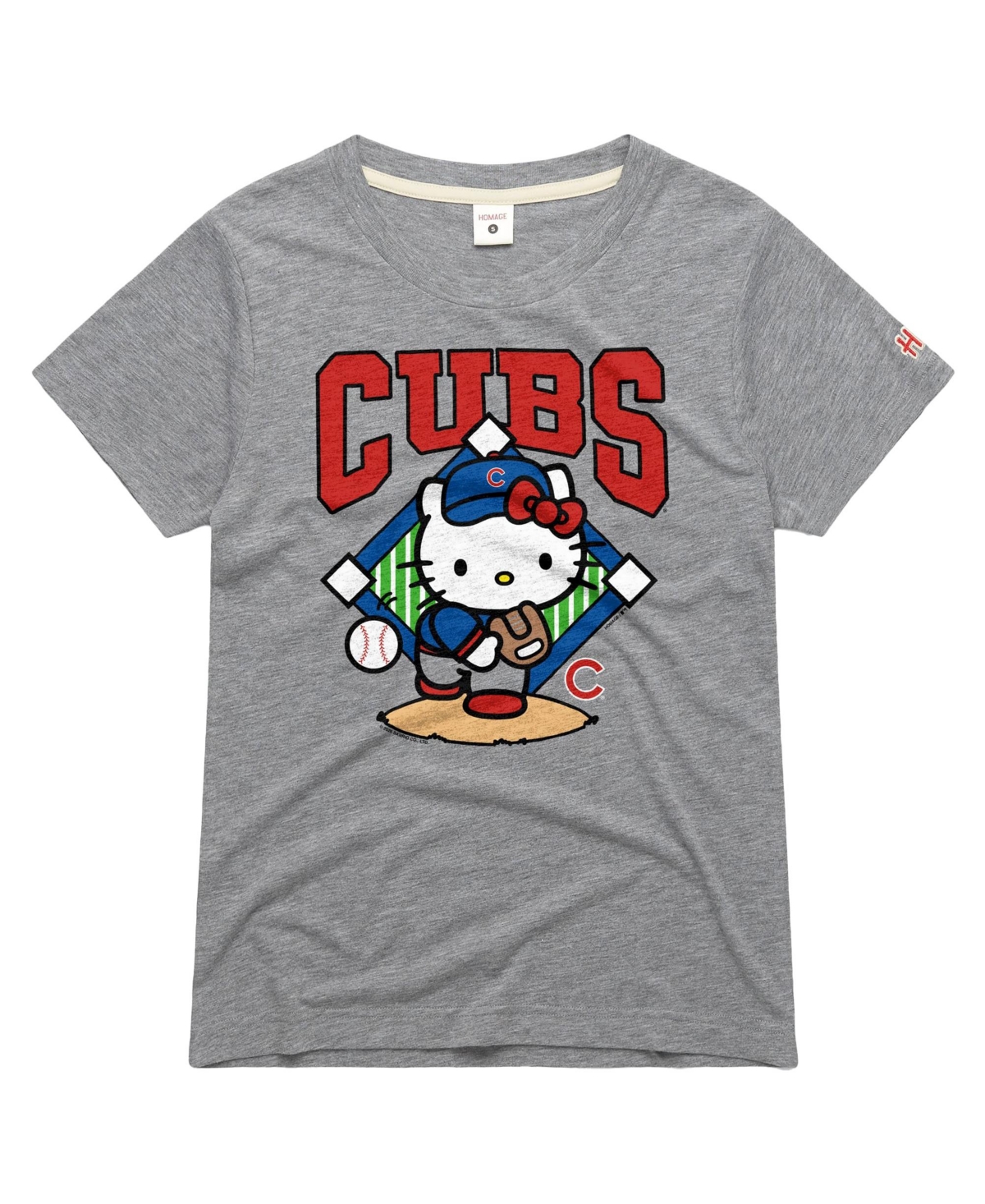 Homage Women's Pitch Chicago Cubs Hello Kitty Tri-Blend T-Shirt