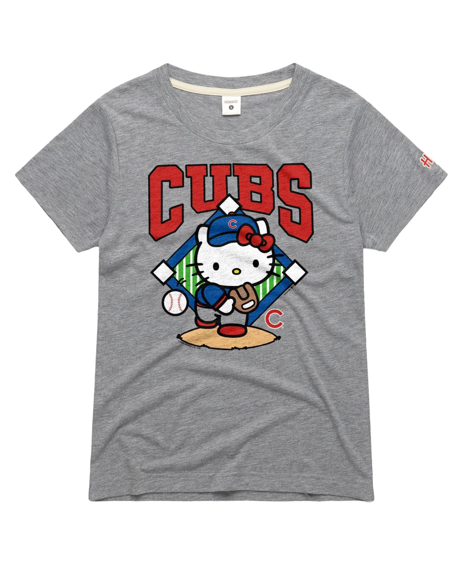 Women's Pitch Chicago Cubs Hello Kitty Tri-Blend T-Shirt