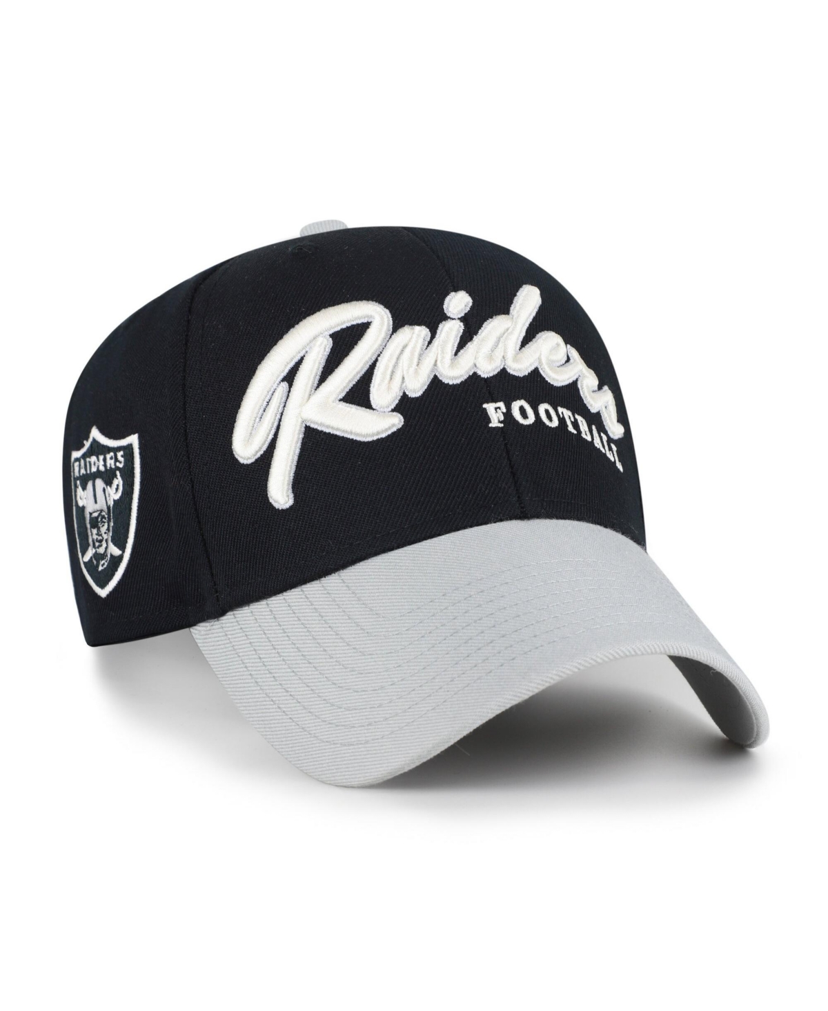 '47 Brand Men's Black Las Vegas Raiders Throwback Mvp Adjustable Hat