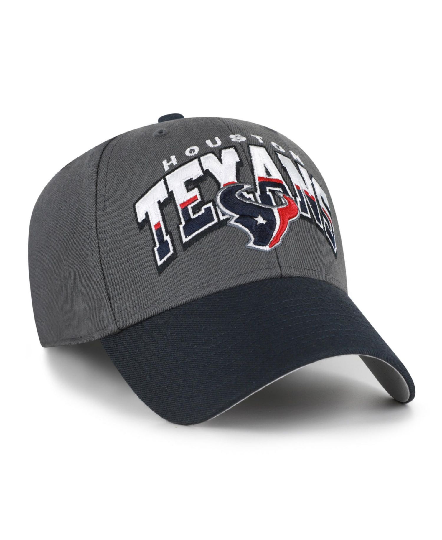 Houston Texans Split Block MVP Structured Curved-Bill Adjustable Hat