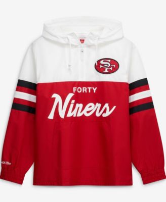 Men's Scarlet San Francisco 49ers Head Coach Anorak Quarter-Zip Windbreaker Jacket