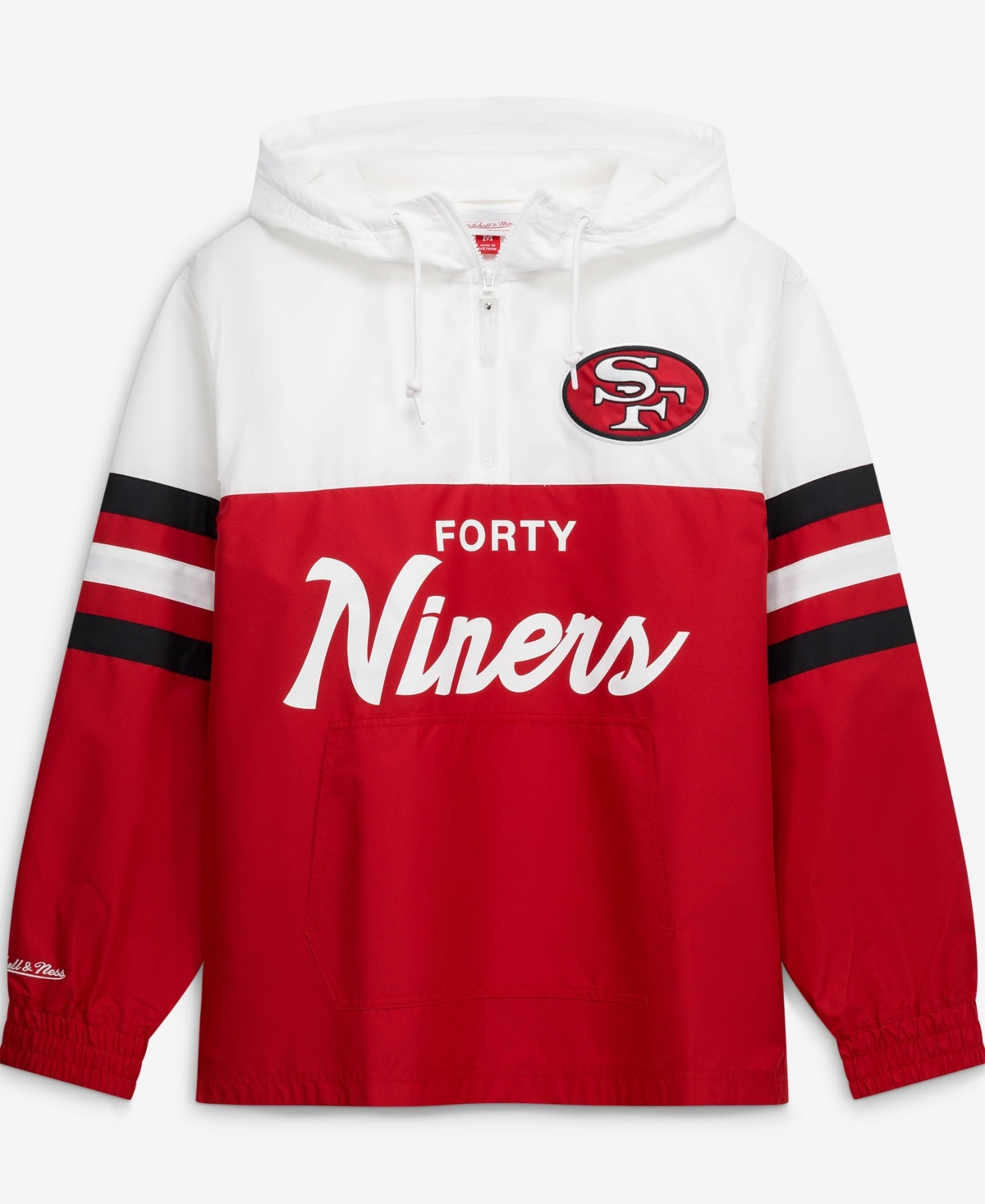 Mitchell & Ness Men's Scarlet San Francisco 49ers Head Coach Anorak Quarter-Zip Windbreaker Jacket