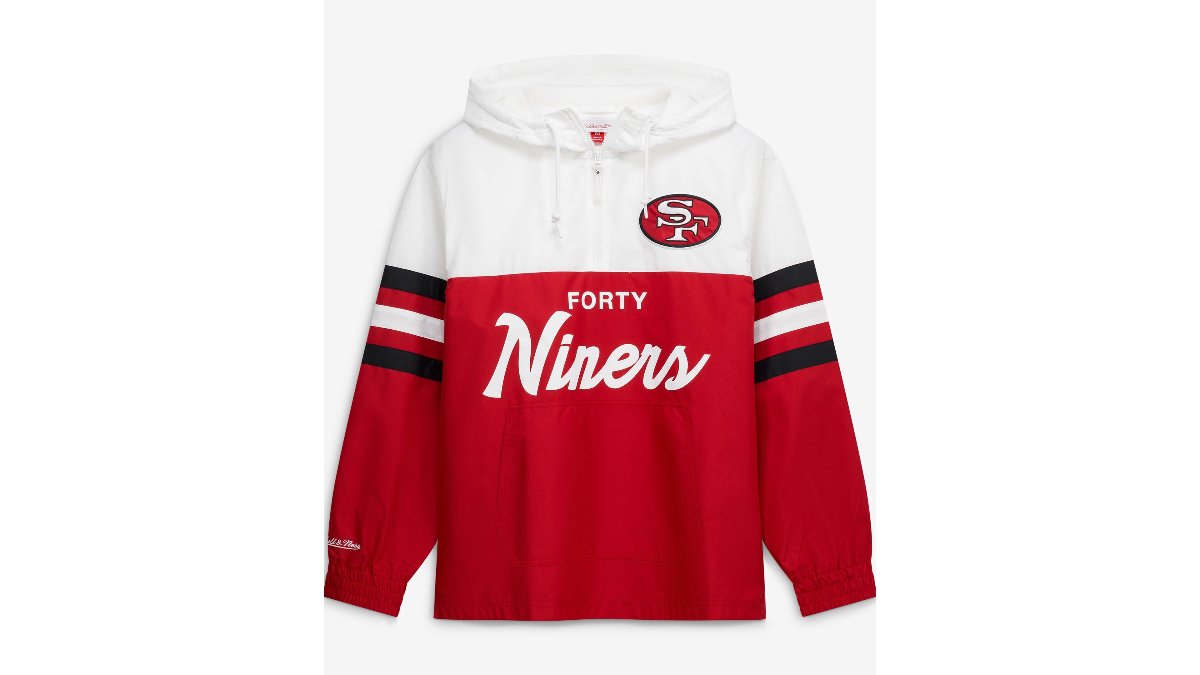 Mitchell & Ness Men's Scarlet San Francisco 49ers Head Coach Anorak Quarter-Zip Windbreaker Jacket