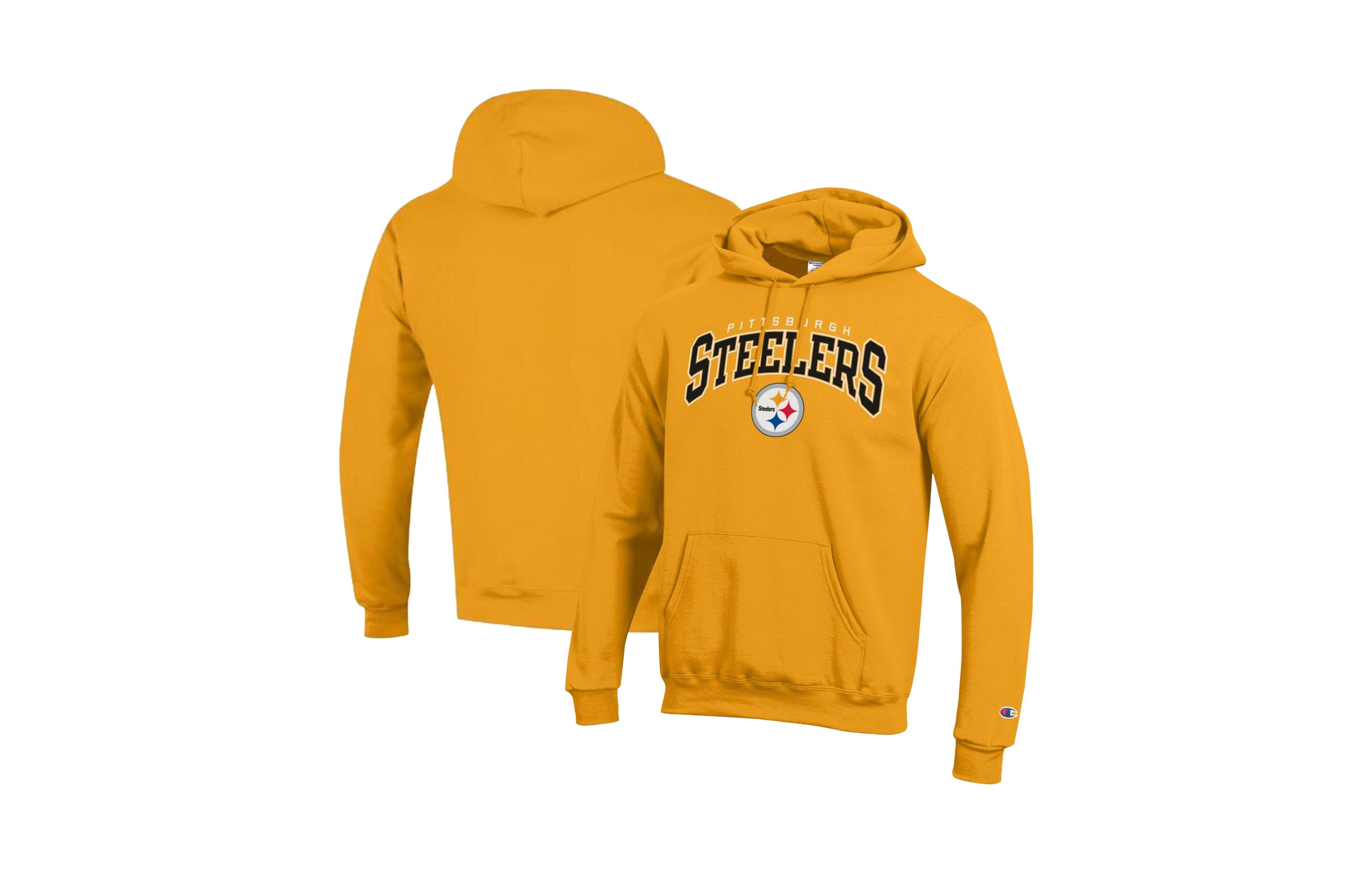 Champion Men's Pittsburgh Steelers Powerblend Screen-Print Fleece-Lined Hoodie