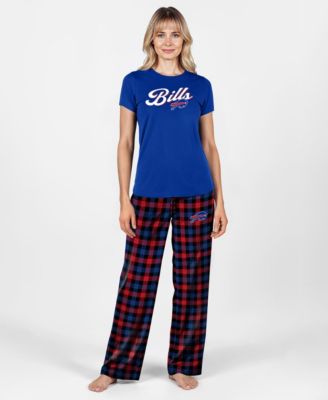Women's 2-Piece Set Buffalo Bills Highland Plaid Short-Sleeve T-Shirt and Pajama