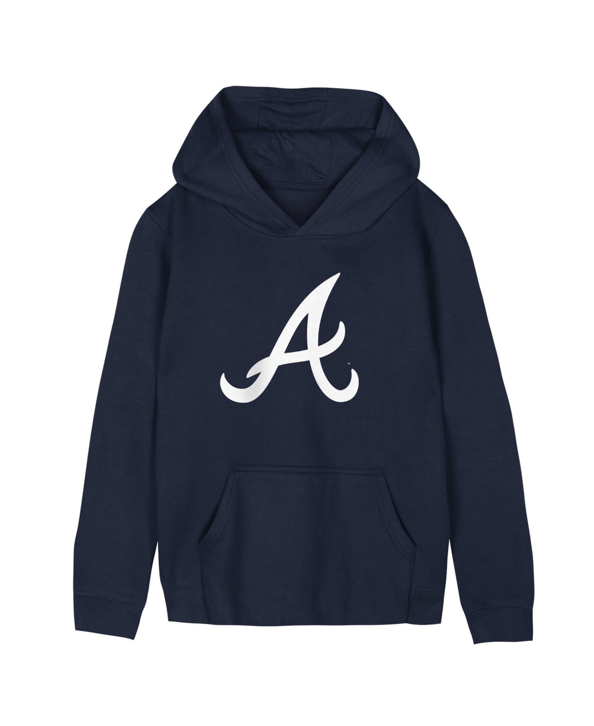 Outerstuff Kids' Toddler Boys' 2t-5t Atlanta Braves Pullover Fleece Hoodie In Navy