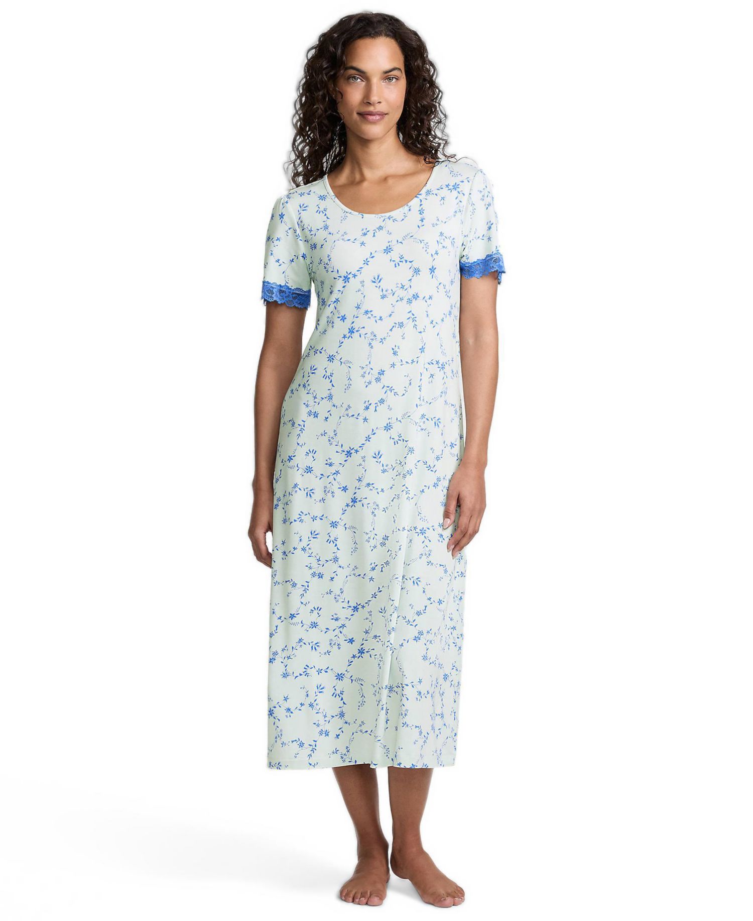 Women's Mid-Calf Scoop Neck Nightgown
