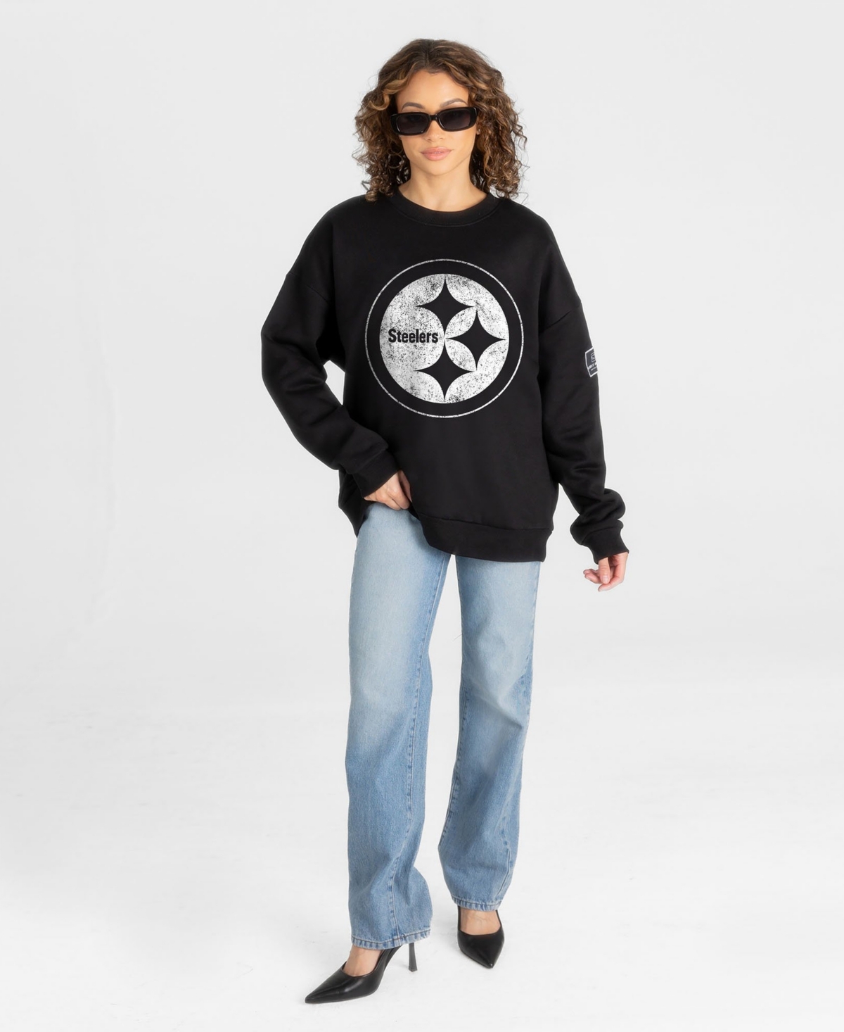 Gameday Couture Women's Pittsburgh Steelers Bold Move Oversized Graphic Dropped-Shoulder Sweatshirt