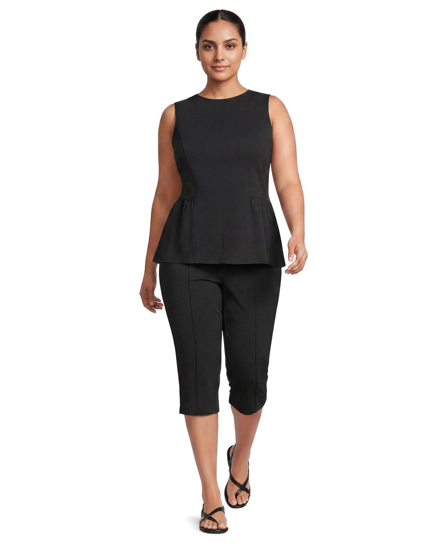 Plus Size Sleeveless Peplum Top