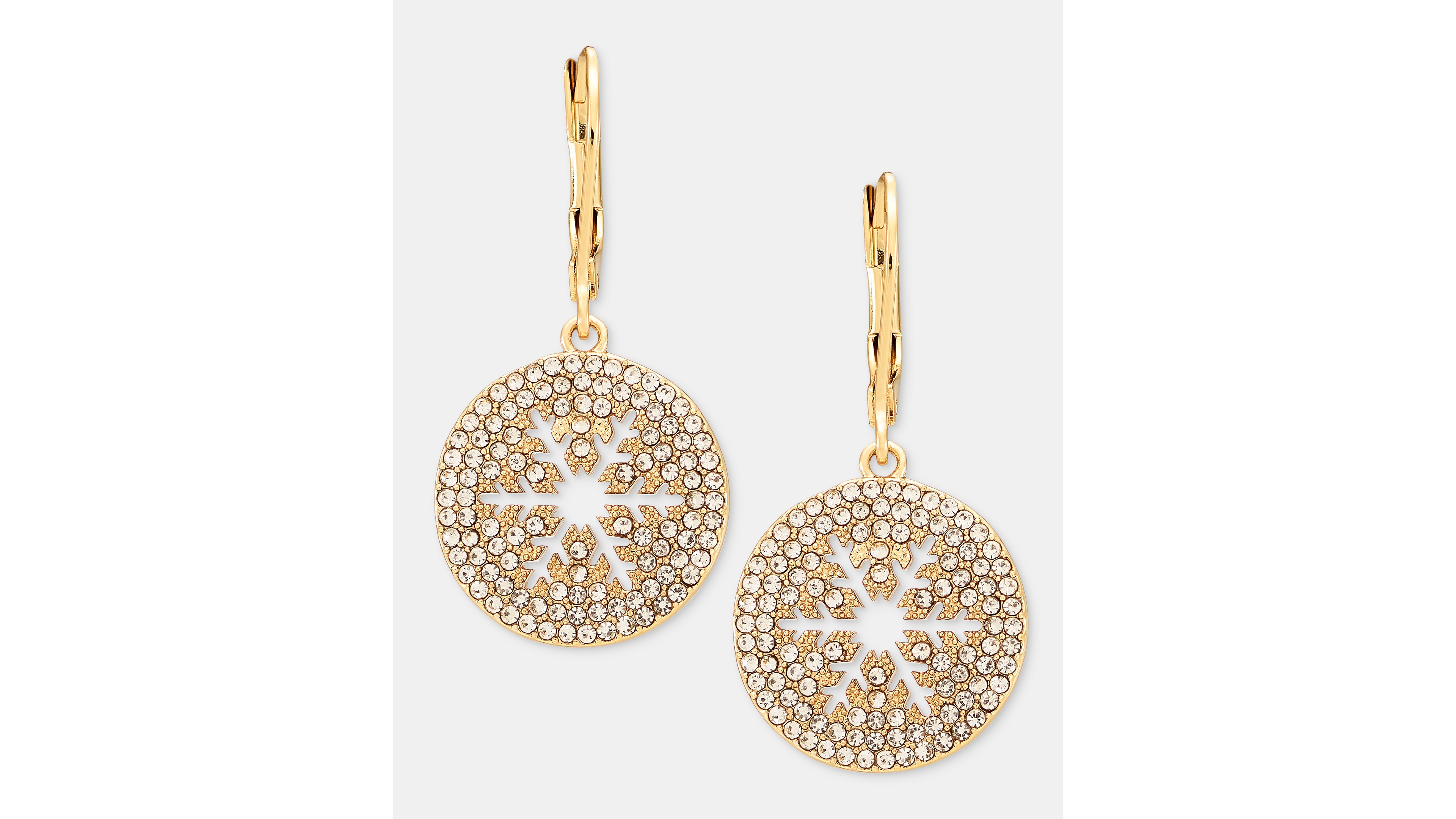 Lonna & Lilly Crystal Gold-Tone Pave Snowflake Drop Earrings