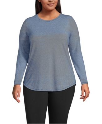 Plus Size Long Sleeve Cooling Performance Tunic Tee